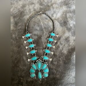 Turquoise and Silver Statement Necklace